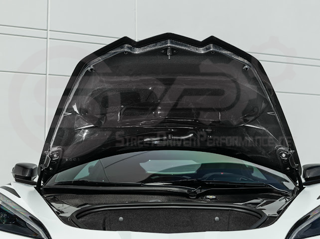 2020-PRESENT CHEVROLET CORVETTE C8 | ZR1 REPLICA STYLE DOUBLE SIDED CARBON FIBER FRONT VENTED HOOD